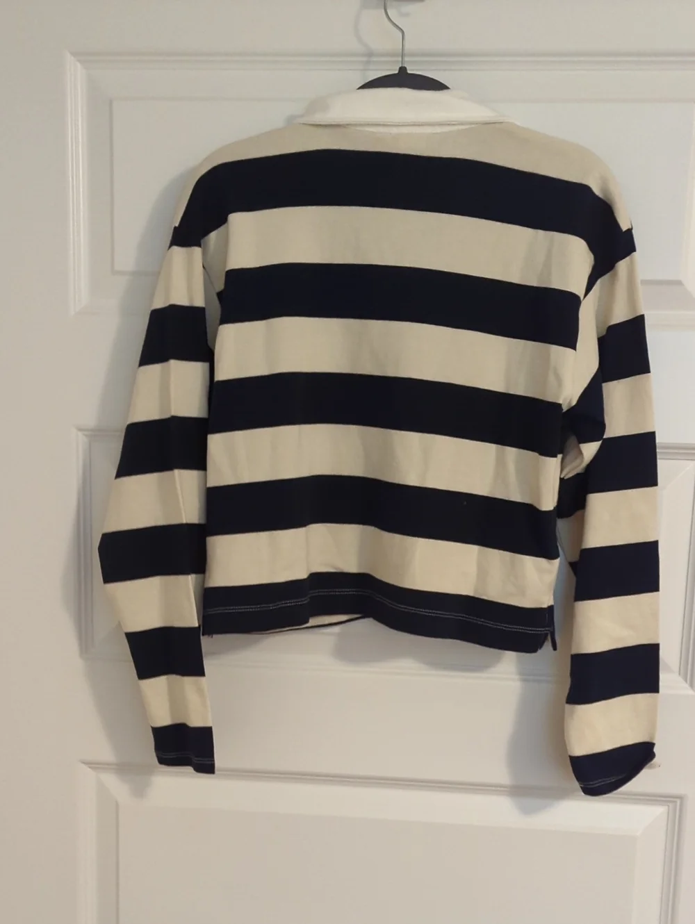 Gap Kids long-sleeve Striped rugby shirt - navy & cream - size XXL